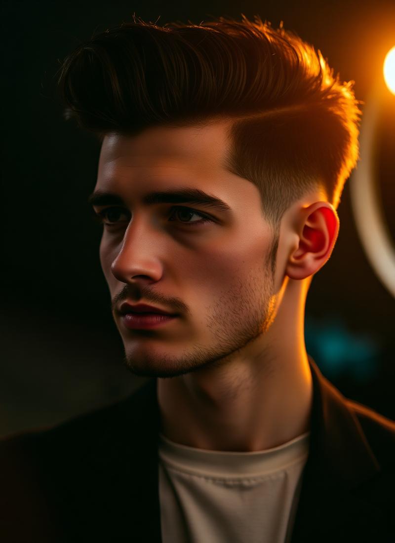 Modern textured quiff haircut